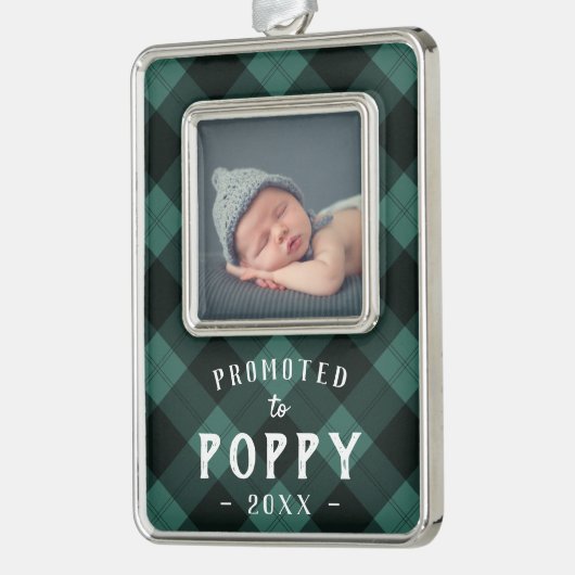 Gepromoveerd naar papaver | Baby Foto opa Verzilverd Omlijst Ornament (Links)