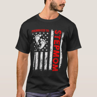 Gepromoveerd naar Stepmom USA Flag Moederdag First T-shirt