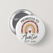 Gepromoveerd naar tante 2024, zwangerschapsaankond ronde button 5,7 cm (Voorkant /achterkant)