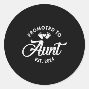 Gepromoveerd naar tante est 2024 Grappig nieuw tan Ronde Sticker