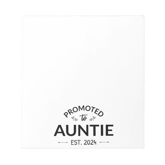 Gepromoveerd naar tante Est. 2024 II Notitieblok (Voorkant)