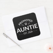 Gepromoveerd naar tante Est. 2024 II Vierkante Sticker (Envelop)