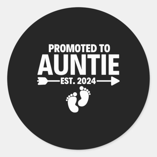 Gepromoveerd naar tante Est 2024 Moederdag Ronde Sticker (Voorkant)