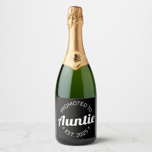 Gepromoveerd naar tante Est. 2025 I Sparkling Wijnetiket