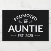 Gepromoveerd naar tante Est. 2025 II Sparkling Wijnetiket (Enkel label)