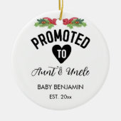 Gepromoveerd naar Tante & Oom Gepersonaliseerde Ba Keramisch Ornament (Voorkant)