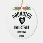 Gepromoveerd naar Uncle Personalized Baby Naam Keramisch Ornament (Links)