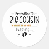 Gepromoveerd tot Big Cousin - 1e zwangerschapsaank Ronde Sticker (Voorkant)