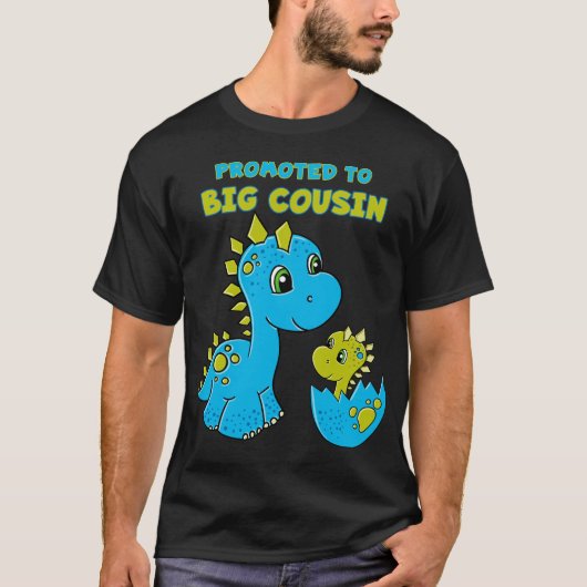 Gepromoveerd tot Big Cousin Boy Dinosaur T-shirt (Voorkant)