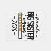 Gepromoveerd tot Big Sister Again 2026 - 3e Baby A Fleece Deken (Voorkant (Horizontaal))