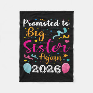 Gepromoveerd tot Big Sister Again 2026 Baby shower Fleece Deken