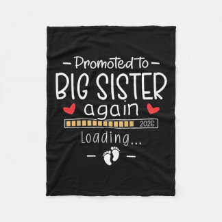 Gepromoveerd tot Big Sister Again EST 2026 Baby 3 Fleece Deken