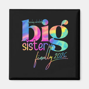 Gepromoveerd tot Big Sister Eindelijk 2026 Tie Dye Magneet