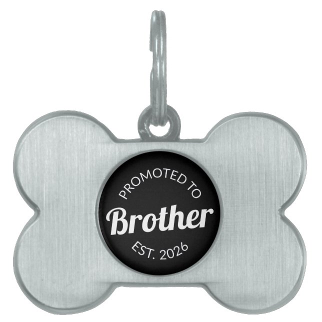 Gepromoveerd tot Broeder Est. 2026 I Huisdieren Naamplaatje (voorkant)