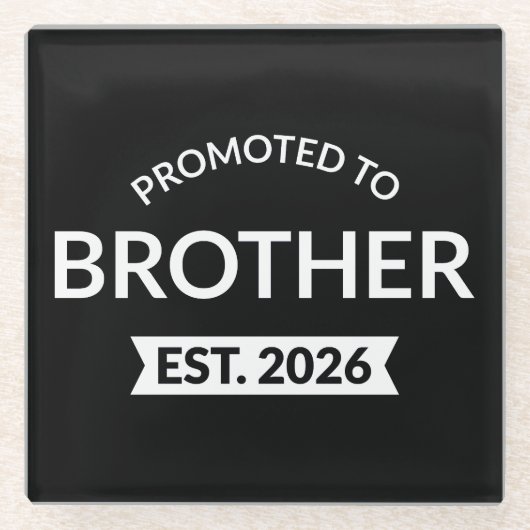 Gepromoveerd tot Broeder Est. 2026 II Glazen Onderzetter (Voorkant)