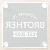 Gepromoveerd tot Broeder Est. 2026 II Glazen Onderzetter (Achterkant)