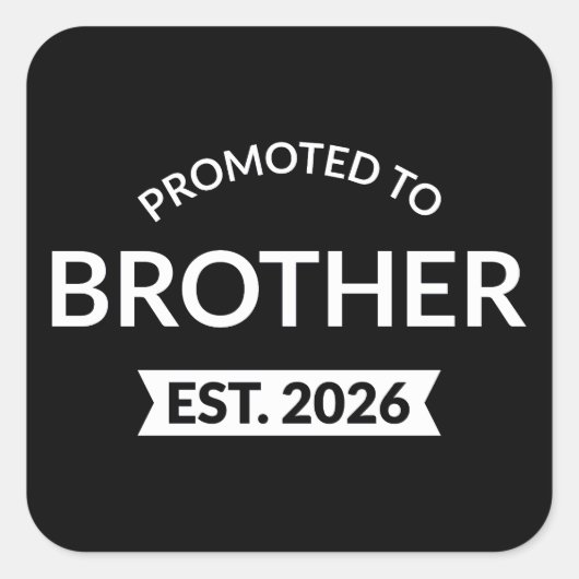 Gepromoveerd tot Broeder Est. 2026 II Vierkante Sticker (Voorkant)