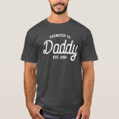 Gepromoveerd tot Daddy Est 2025 Houtskool Heather  T-shirt (Voorkant)