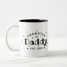 Gepromoveerd tot Daddy Gepersonaliseerde Vader Gif Tweekleurige Koffiemok