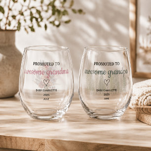 Gepromoveerd tot geweldige grootouders Persoonlijk Wijnglas Zonder Voet