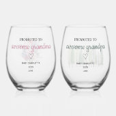 Gepromoveerd tot Geweldige grootouders Wijnglas Zonder Voet (Voorkant)