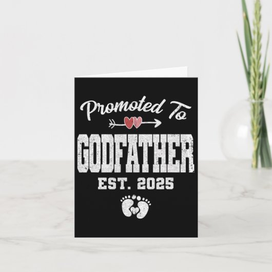 Gepromoveerd tot Godfather Est 2025 Funny First Ti Kaart (Voorkant)