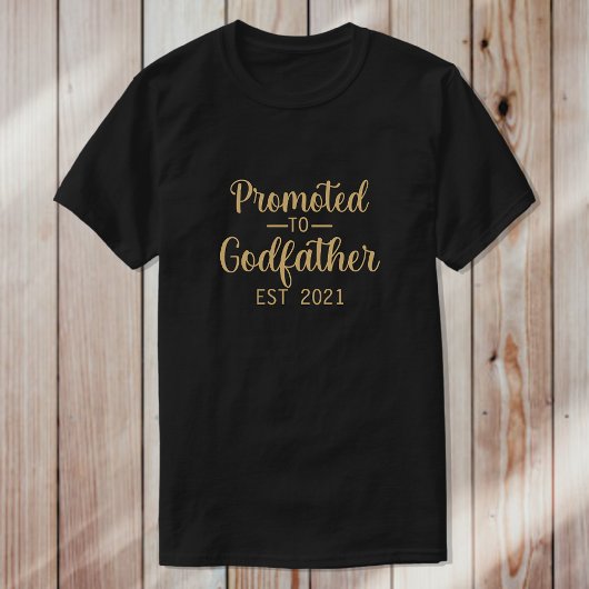 Gepromoveerd tot Godfather Typography Custom Year T-shirt