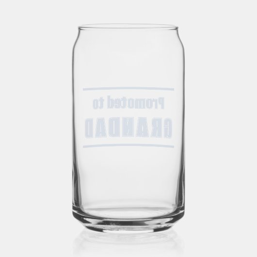 Gepromoveerd tot Grandad, trendy Vaderdag cadeau Blikvorm Glas (Achterkant)