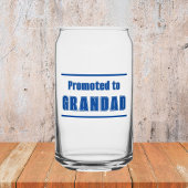 Gepromoveerd tot Grandad, trendy Vaderdag cadeau Blikvorm Glas