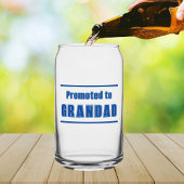 Gepromoveerd tot Grandad, trendy Vaderdag cadeau Blikvorm Glas