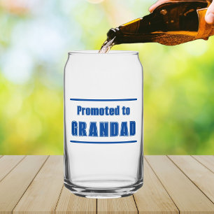 Gepromoveerd tot Grandad, trendy Vaderdag cadeau Blikvorm Glas