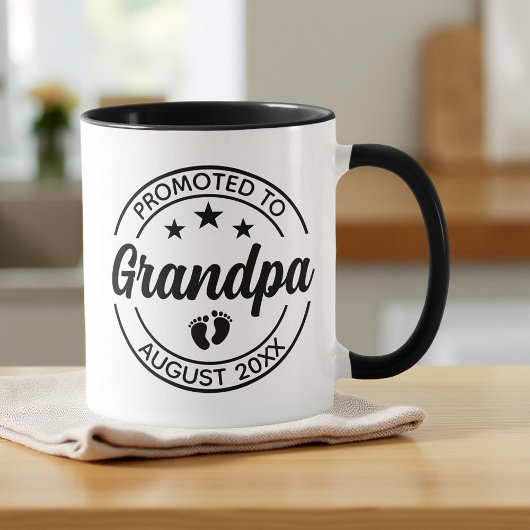 Gepromoveerd tot Grandpa Custom Zwangerschap Aanko Mok