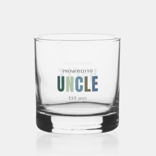 Gepromoveerd tot Grandpa EST 2025 | Gepersonalisee Whisky Glas (Voorkant)