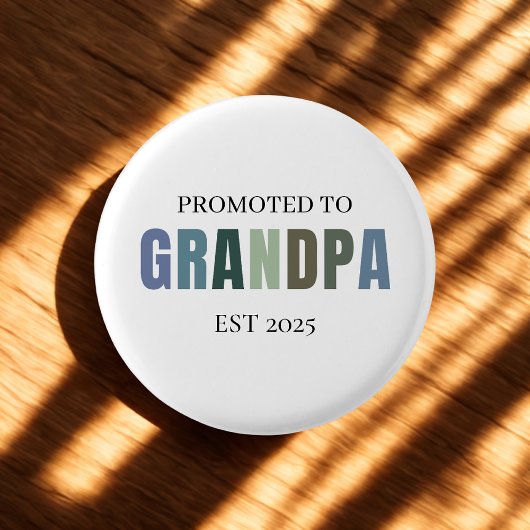 Gepromoveerd tot Grandpa EST 2025 Gift Ronde Button 3,2 Cm
