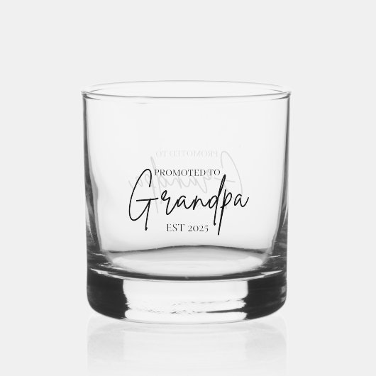Gepromoveerd tot Grandpa EST 2025 | Nieuwe opa Whisky Glas (Achterkant)