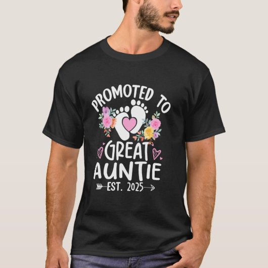 Gepromoveerd tot Great Auntie Est 2025 Eerste keer T-shirt (Voorkant)