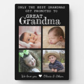 Gepromoveerd tot Great Grandma 4 Fotocollage Plaqu Fotoplaat (voorkant)
