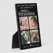 Gepromoveerd tot Great Grandma 4 Fotocollage Plaqu Fotoplaat (Zijkant)