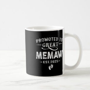 Gepromoveerd tot Great Memaw EST 2025 Zwangerschap Koffiemok