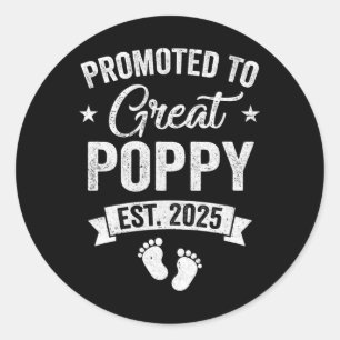 Gepromoveerd tot Great Poppy EST 2025 Zwangerschap Ronde Sticker