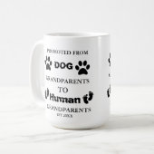 Gepromoveerd tot grootouders zwangerschapsaankondi koffiemok (Voorkant links)