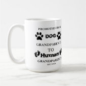 Gepromoveerd tot grootouders zwangerschapsaankondi koffiemok (Links)