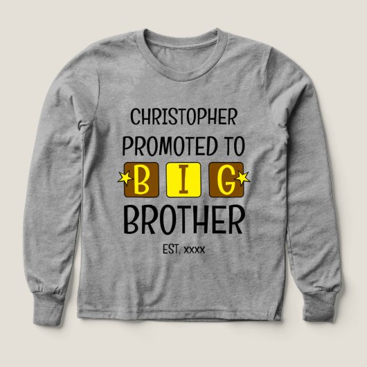 Gepromoveerd tot grote broer naam beste jaar bruin (Voorkant)