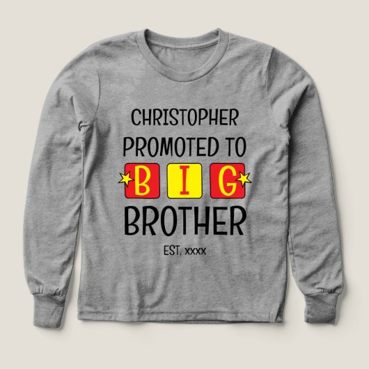 Gepromoveerd tot grote broer naam beste jaar rood  (Voorkant)