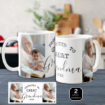 Gepromoveerd tot Grote Oma 2 Fotocollage Koffiemok<br><div class="desc">Gepromoveerd tot Oma mok gepersonaliseerd met 2 foto's en vastgesteld jaar. Een uniek cadeau voor moederdag , grootouders dag feestdagen en oma verjaardag.</div>
