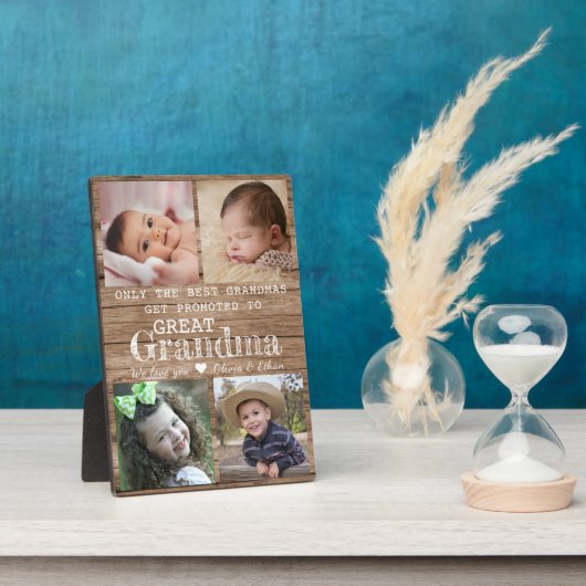 Gepromoveerd tot Grote Oma 4 Fotocollage Hout Fotoplaat (Zijkant)