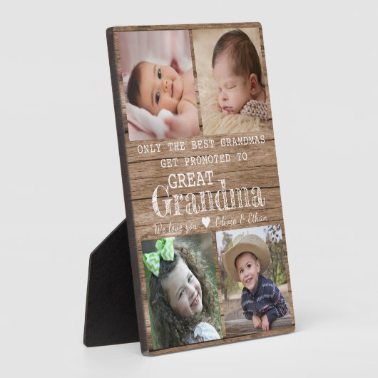 Gepromoveerd tot Grote Oma 4 Fotocollage Hout Fotoplaat (Zijkant)