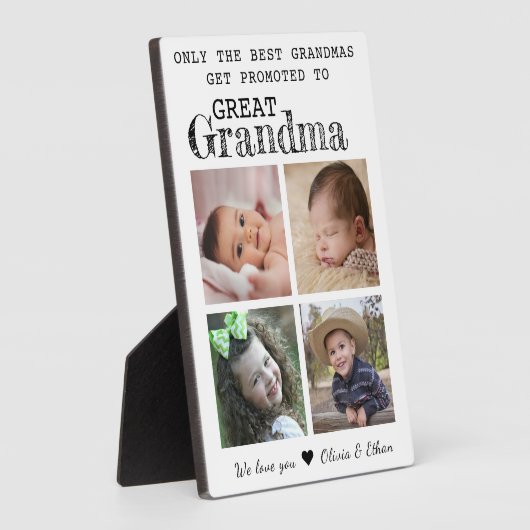 Gepromoveerd tot Grote Oma 4 Fotocollage Wit Fotoplaat (Zijkant)