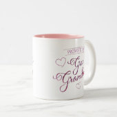 Gepromoveerd tot Grote Oma faux sparkle roze paars Tweekleurige Koffiemok (Voorkant rechts)