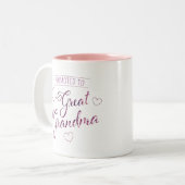 Gepromoveerd tot Grote Oma faux sparkle roze paars Tweekleurige Koffiemok (Voorkant links)